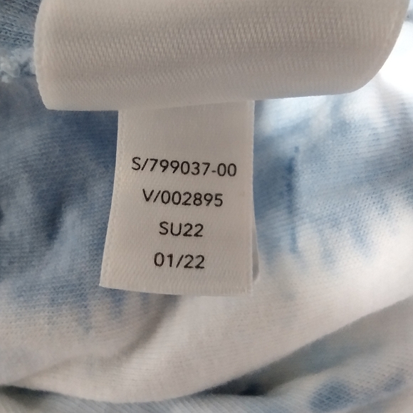 Athleta Girl Retreat Yourself Romper Girls L White Blue Tie Dye Athlesure Sporty - Picture 12 of 12